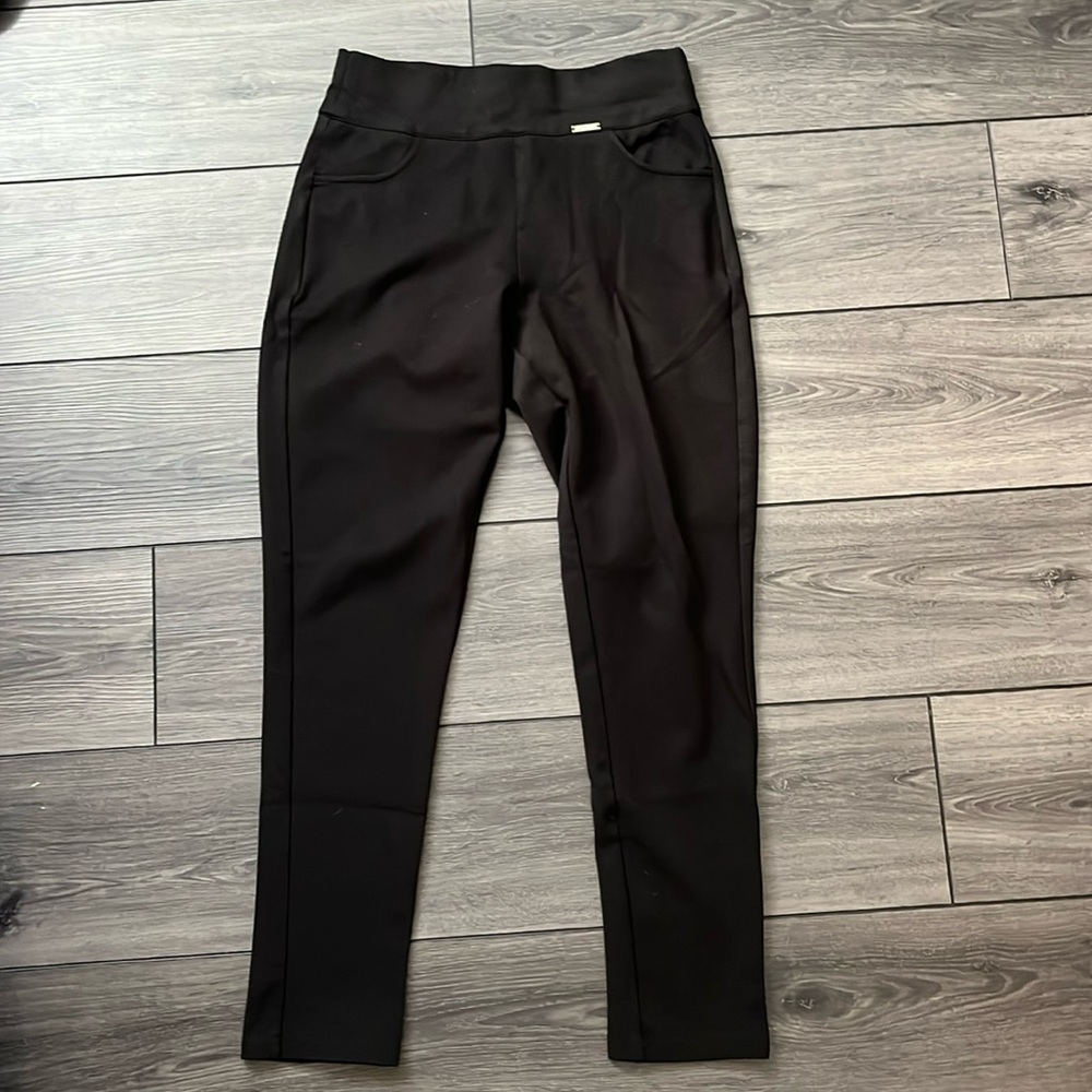 Dress pants, stretchy material, fitted, size 4.